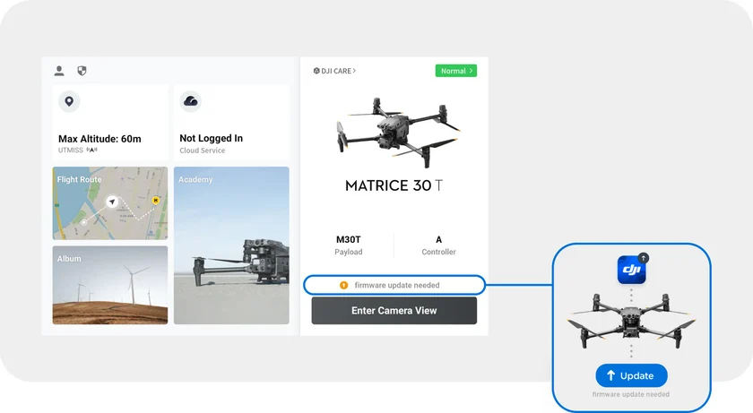 Aggiornamento firmware tramite DJI Pilot 2