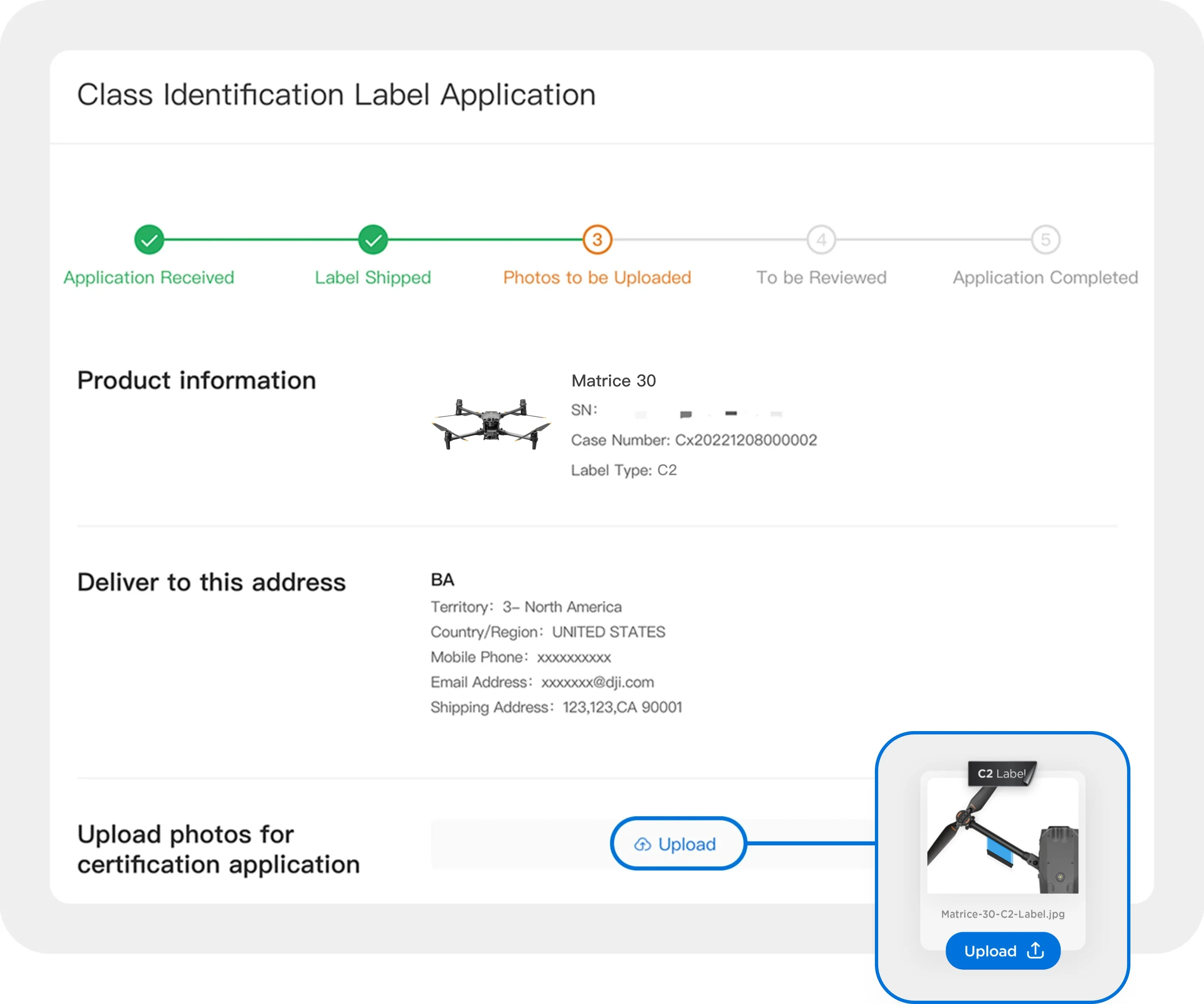 Applicazione etichetta e sostituzione eliche per conformità C2